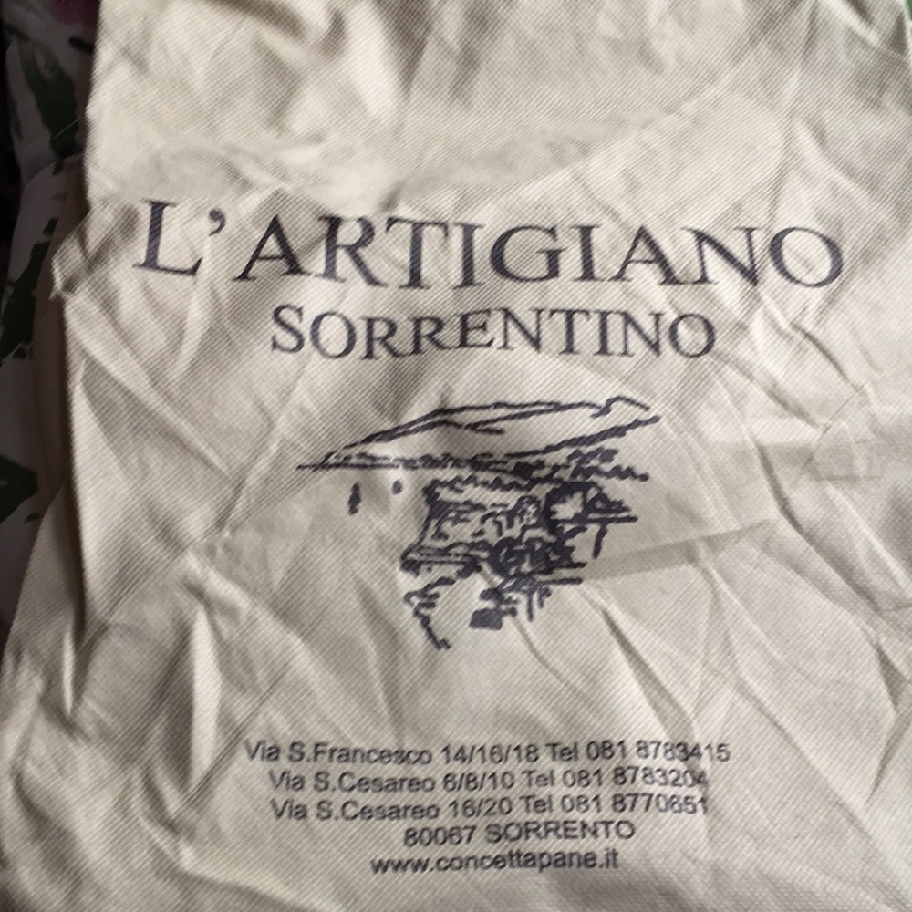 L'Artigiano Sorrentino Printed Tote Bag - Cream with Navy Logo